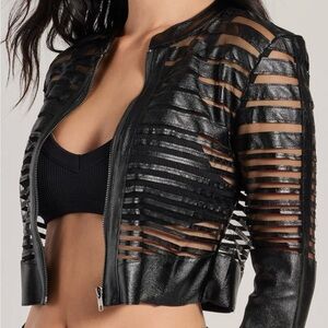 Windsor Black Striped Leather Jacket
